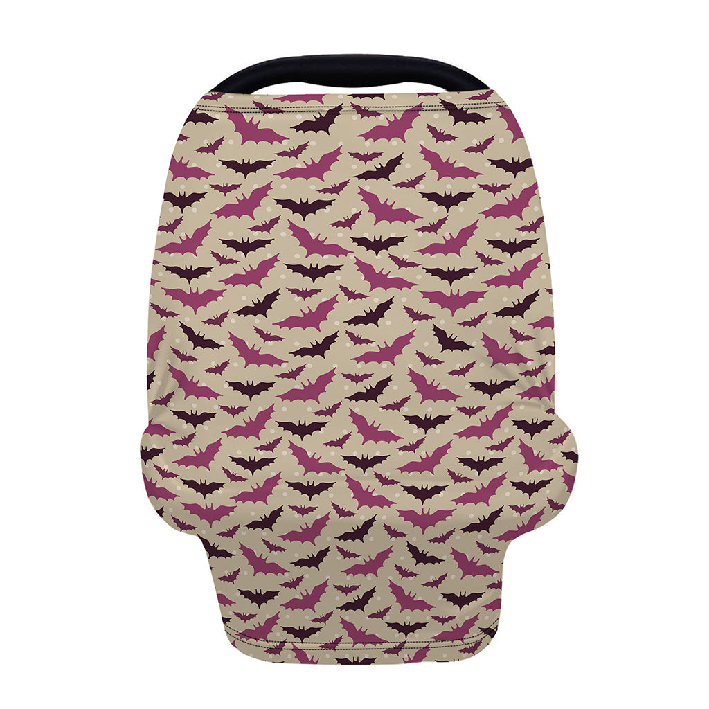 Purple Halloween Bat Pattern Print Baby Seat Cover
