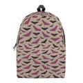 Purple Halloween Bat Pattern Print School Backpack