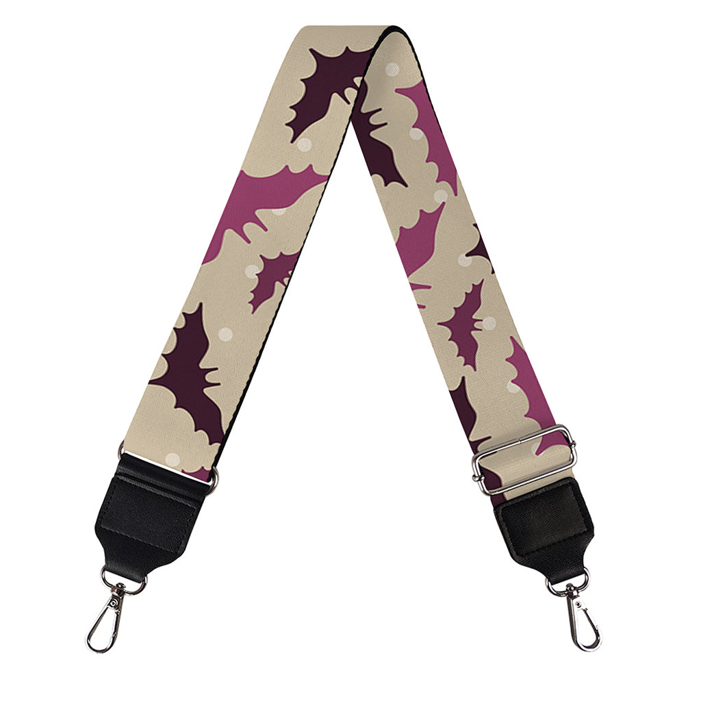Purple Halloween Bat Pattern Print Bag Strap