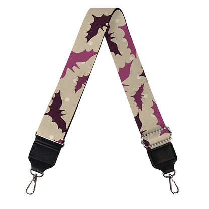 Purple Halloween Bat Pattern Print Bag Strap