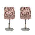 Purple Halloween Bat Pattern Print Bar Stool Covers