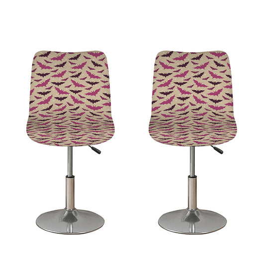 Purple Halloween Bat Pattern Print Bar Stool Covers