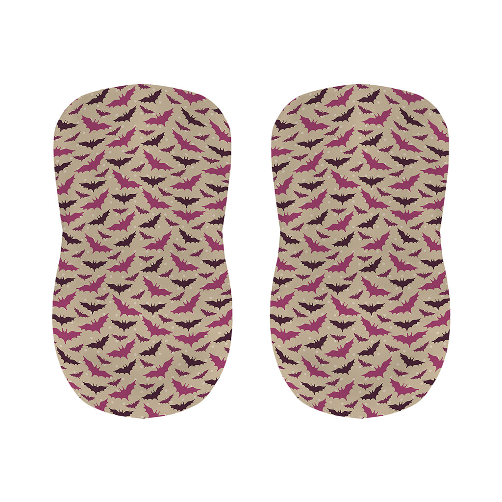 Purple Halloween Bat Pattern Print Bar Stool Covers