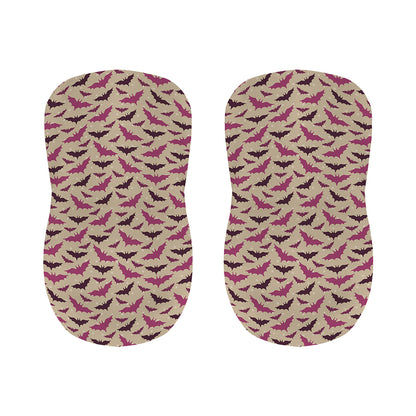 Purple Halloween Bat Pattern Print Bar Stool Covers