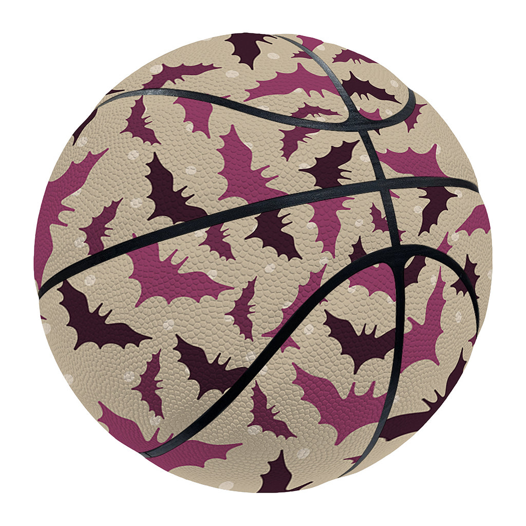 Purple Halloween Bat Pattern Print Basketball