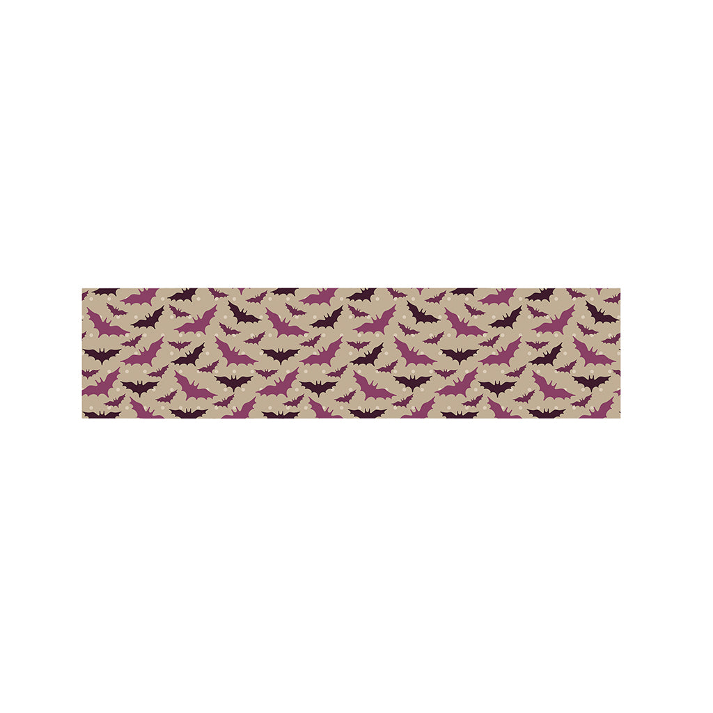 Purple Halloween Bat Pattern Print Bed Runner
