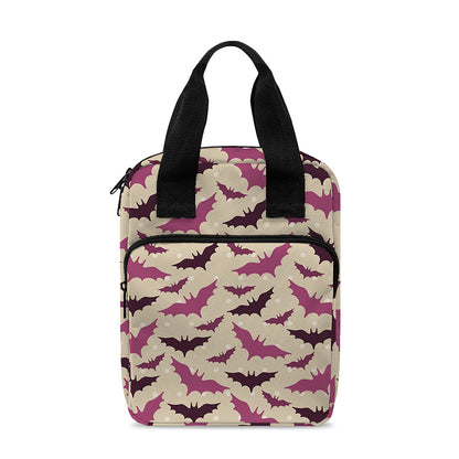 Purple Halloween Bat Pattern Print Bible Tote Bag