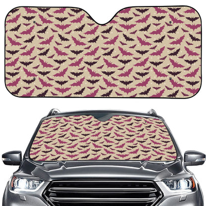 Purple Halloween Bat Pattern Print Car Windshield Sun Shade