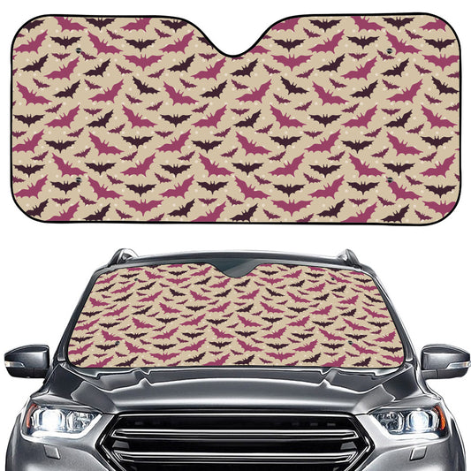 Purple Halloween Bat Pattern Print Car Windshield Sun Shade