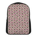 Purple Halloween Bat Pattern Print Casual Backpack