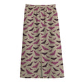 Purple Halloween Bat Pattern Print Cotton Front Slit Maxi Skirt