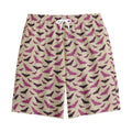 Purple Halloween Bat Pattern Print Cotton Shorts