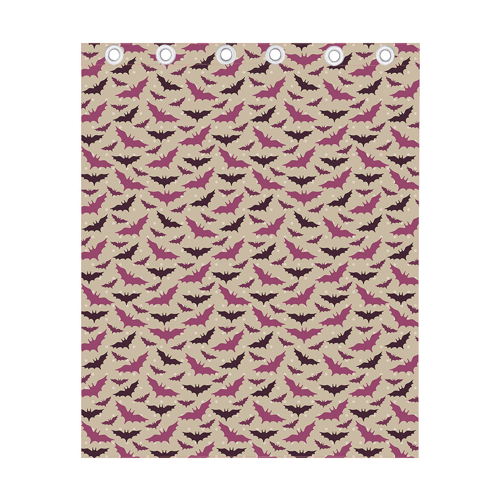 Purple Halloween Bat Pattern Print Curtain