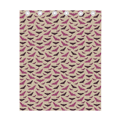 Purple Halloween Bat Pattern Print Curtain