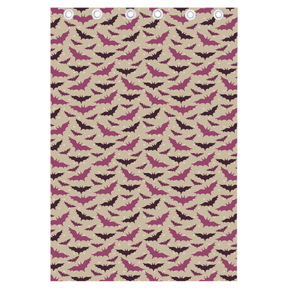 Purple Halloween Bat Pattern Print Curtain