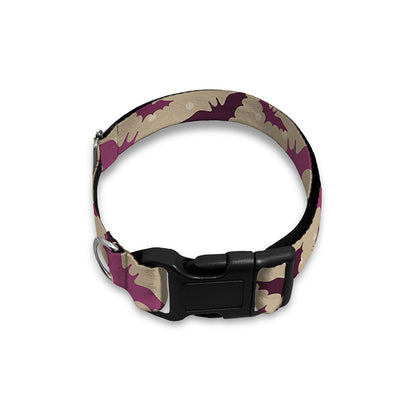 Purple Halloween Bat Pattern Print Dog Collar