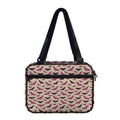 Purple Halloween Bat Pattern Print Double Strap Bible Bag