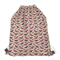 Purple Halloween Bat Pattern Print Drawstring Bag
