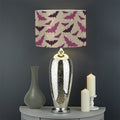 Purple Halloween Bat Pattern Print Drum Lamp Shade