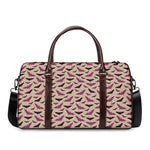 Purple Halloween Bat Pattern Print Duffle Bag