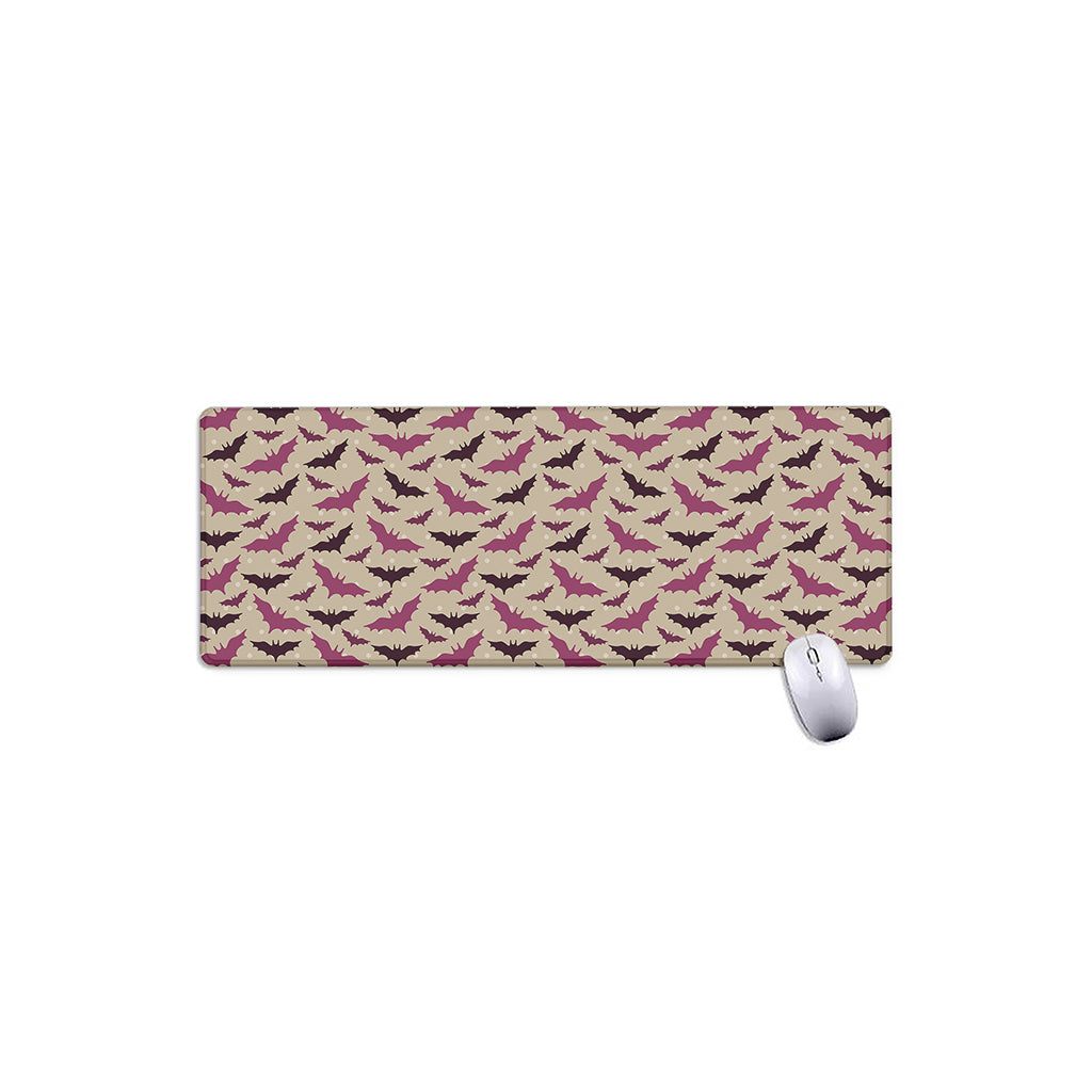 Purple Halloween Bat Pattern Print Extended Mouse Pad