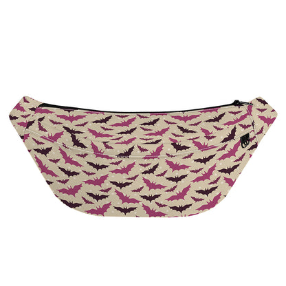 Purple Halloween Bat Pattern Print Fanny Pack