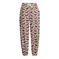 Purple Halloween Bat Pattern Print Fleece Lined Knit Pants