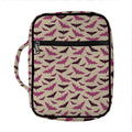 Purple Halloween Bat Pattern Print Front Pocket Bible Bag