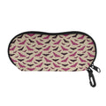Purple Halloween Bat Pattern Print Glasses Case