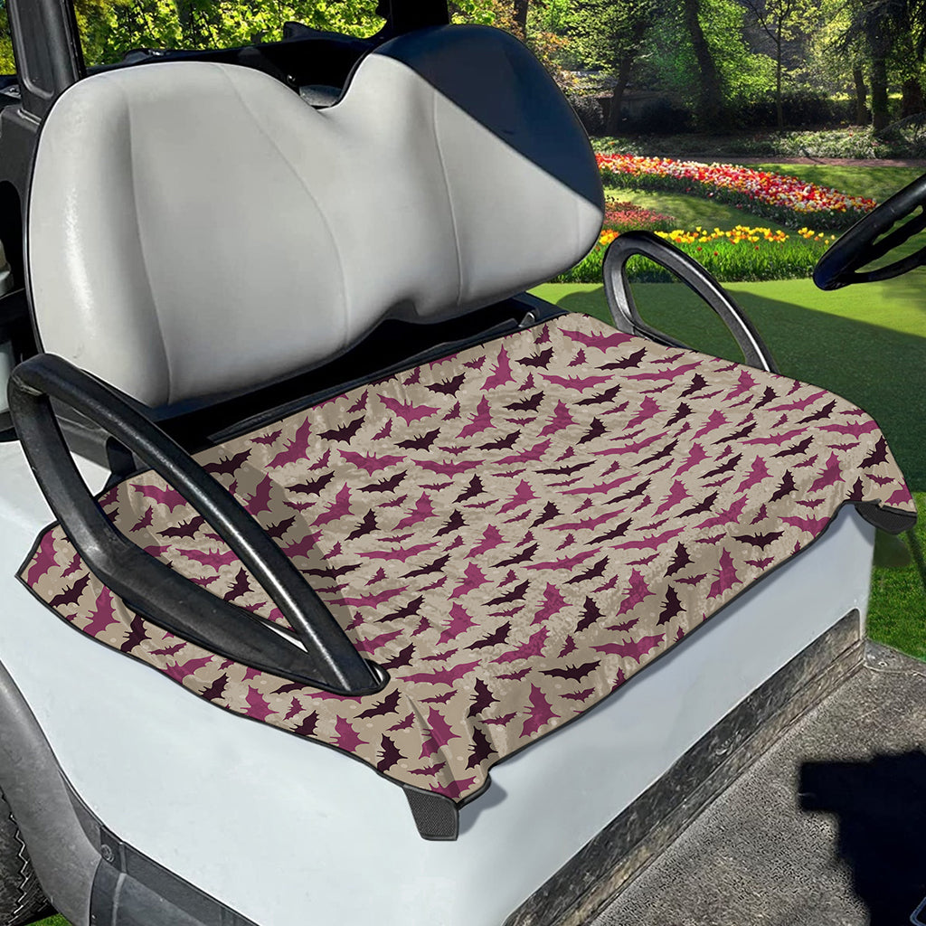 Purple Halloween Bat Pattern Print Golf Cart Seat Cover