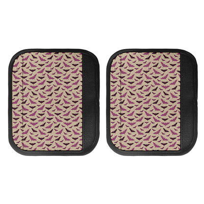 Purple Halloween Bat Pattern Print Handle Covers