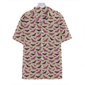Purple Halloween Bat Pattern Print Hawaiian Shirt