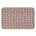 Purple Halloween Bat Pattern Print Indoor Door Mat