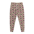 Purple Halloween Bat Pattern Print Jogger Pants
