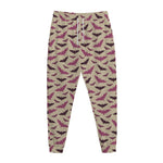 Purple Halloween Bat Pattern Print Jogger Pants