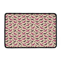 Purple Halloween Bat Pattern Print Kitchen Mat