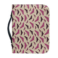 Purple Halloween Bat Pattern Print Leather Bible Cover