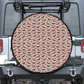 Purple Halloween Bat Pattern Print Leather Spare Tire Cover