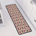 Purple Halloween Bat Pattern Print Long Kitchen Mat