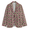 Purple Halloween Bat Pattern Print Men's Blazer