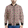 Purple Halloween Bat Pattern Print Men's Bomber Jacket