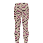 Purple Halloween Bat Pattern Print Men's leggings