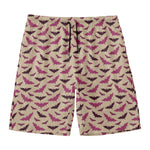 Purple Halloween Bat Pattern Print Men's Swim Trunks