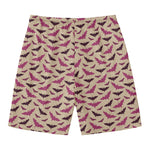 Purple Halloween Bat Pattern Print Men's Swim Trunks