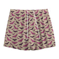 Purple Halloween Bat Pattern Print Mesh Shorts