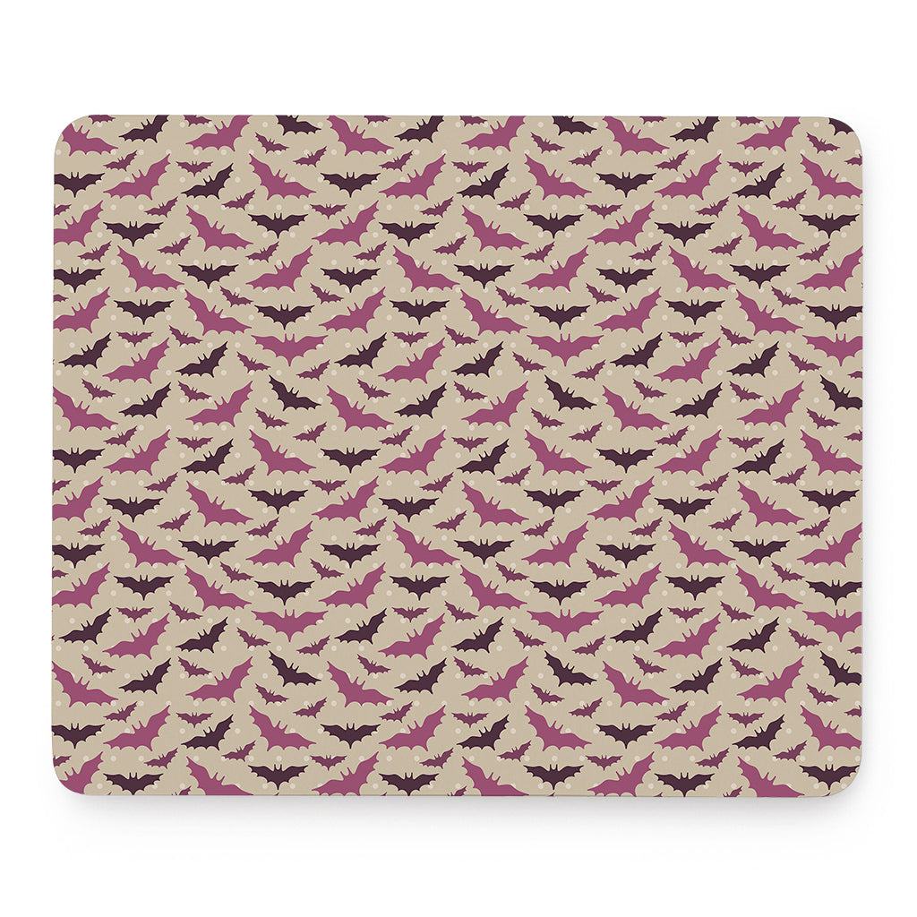 Purple Halloween Bat Pattern Print Mouse Pad