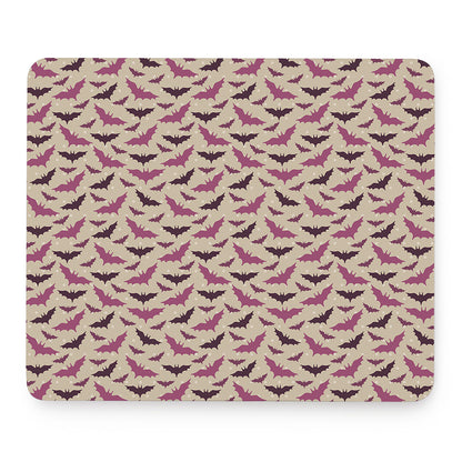 Purple Halloween Bat Pattern Print Mouse Pad