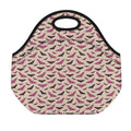 Purple Halloween Bat Pattern Print Neoprene Lunch Bag