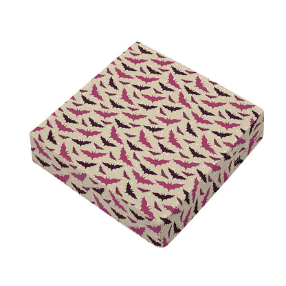 Purple Halloween Bat Pattern Print Outdoor Seat Cushion Cover