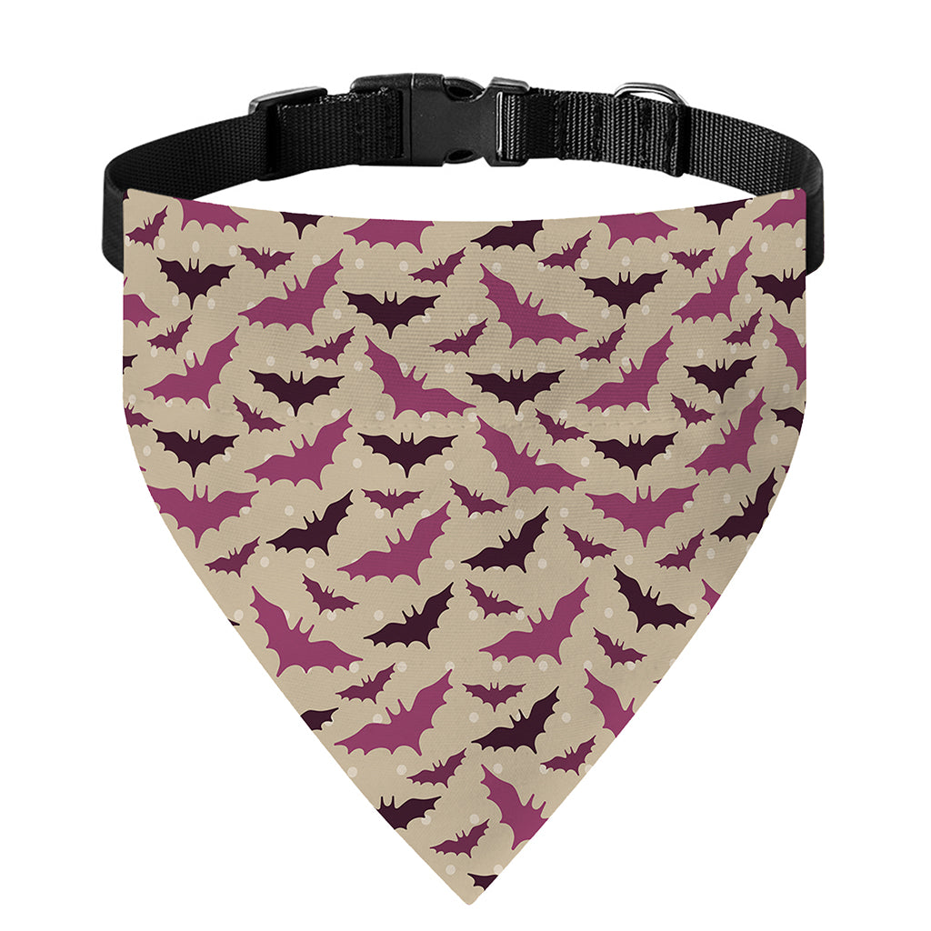 Purple Halloween Bat Pattern Print Over The Collar Dog Bandana